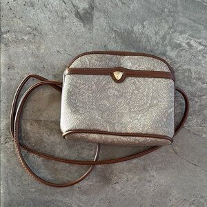 Liz Claiborne Elegant Brown and Cream Women's Shoulder Bag, 7” long x 6” wide